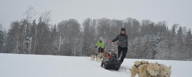 baptême en chiens de traineau Les Nordiques de la ferme sur la roche